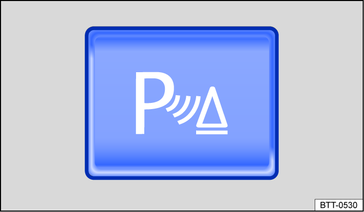 Fig. 107 In the center console: button for switching the PDC on or off (general example).