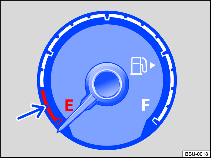 Fig. 12 General example: Fuel gauge on analog instrument cluster.