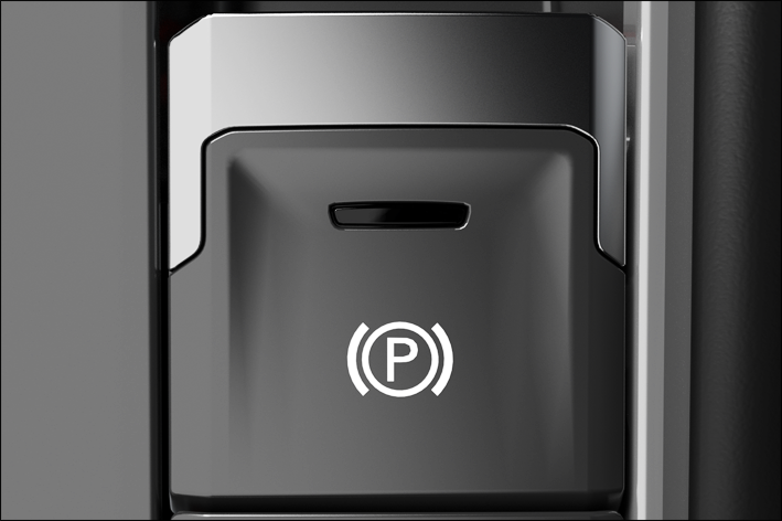 Fig. 141 In the center console: button for the electronic parking brake.