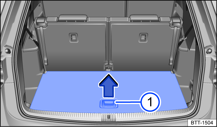 Fig. 158 In the luggage compartment: opening the luggage compartment floor.