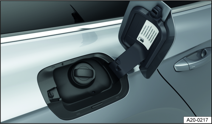 Fig. 166 Behind the fuel filler flap: fuel tank cap (general example)