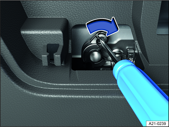 Fig. 65 In the trunk lid: emergency release for the trunk lid.