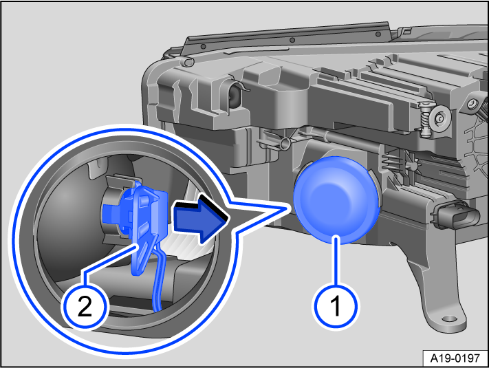 Fig. 171 In the right-side of the engine compartment: Rear side of the headlights.